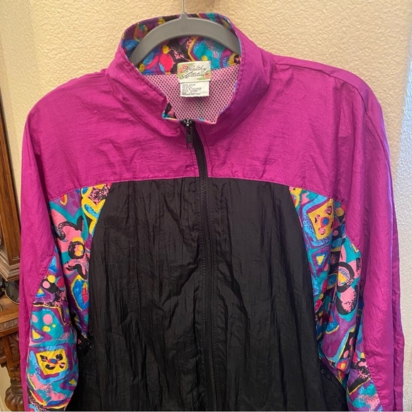 Vintage HEALTHY ATTITUDE Women Floral Lightweight Windbreaker Jacket Size Large - Picture 2 of 8
